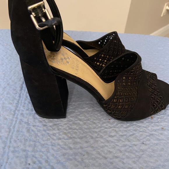 Vince Camuto Black Block Heel Sandals - Picture 1 of 7